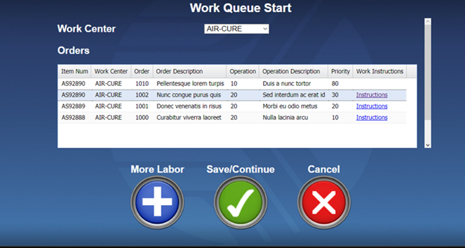 Costpoint Shop Floor Time Work Order Log in for Government Contractors